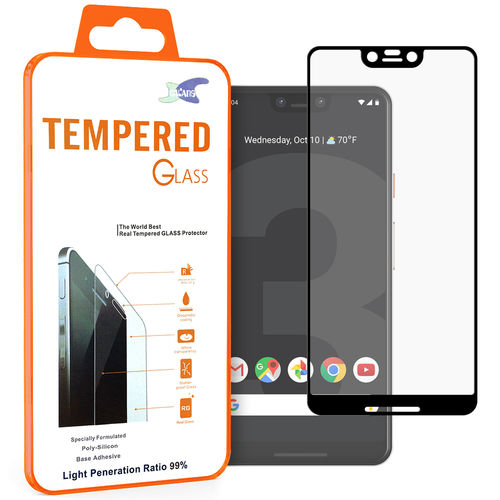 Full Coverage Tempered Glass Screen Protector for Google Pixel 3 XL - Black